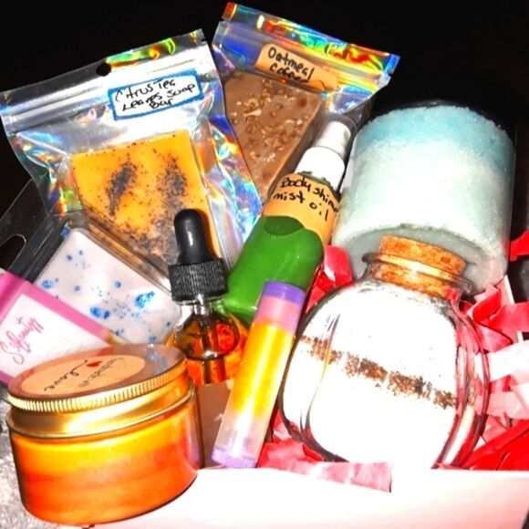 Hand Crafted self care Bath and body gift set box Will include a mystery gif🥰 - Picture 1 of 5
